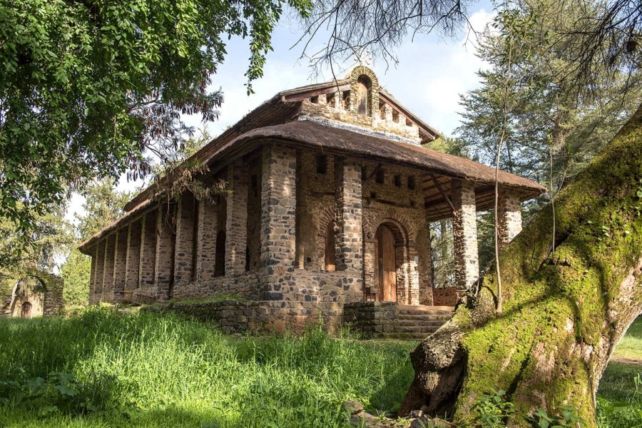 The church of Debre Berhan Selassie in Gondar, one of the most beautiful in Ethiopia